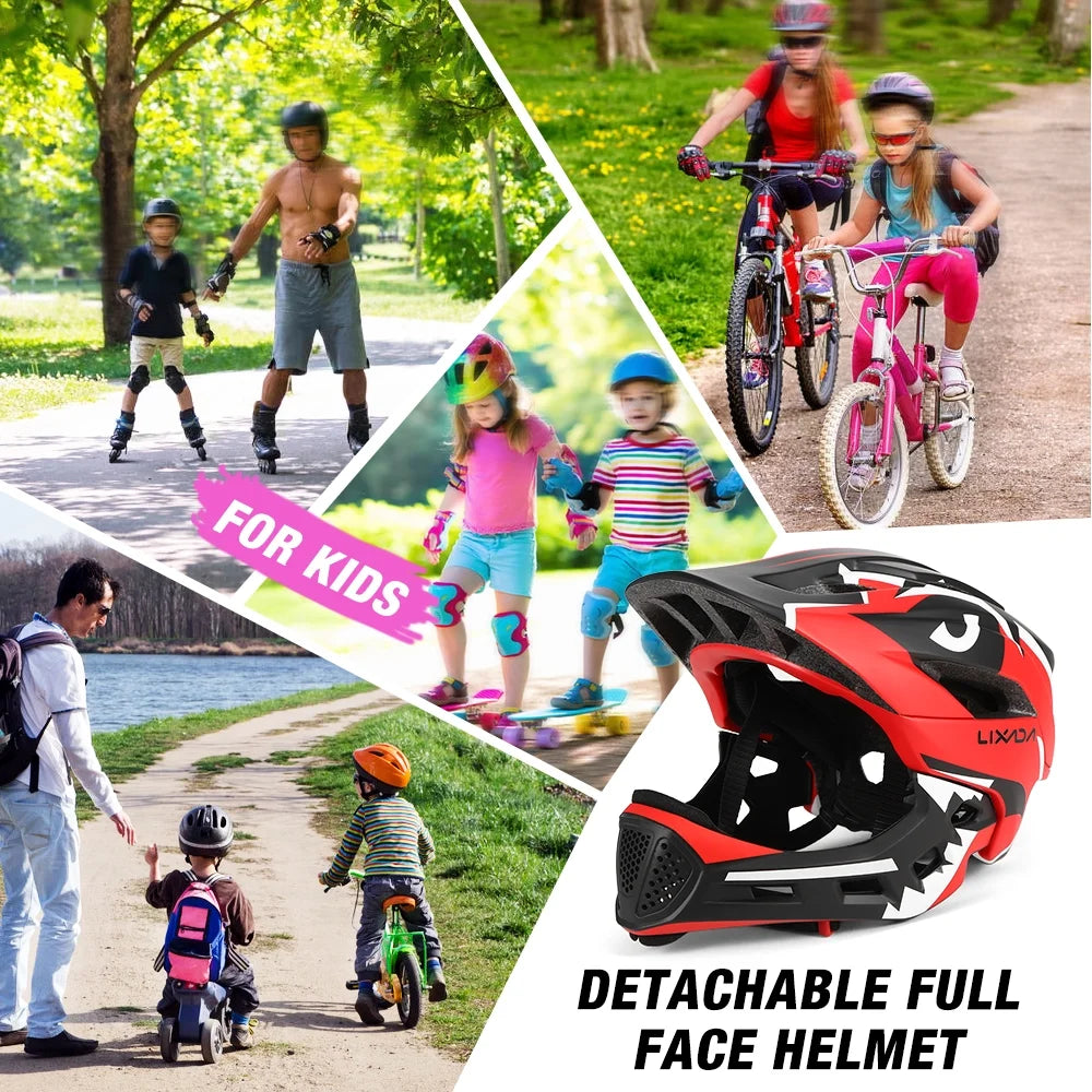 Kids Detachable Full Face Helmet for Cycling Skateboarding Roller Skating N66542