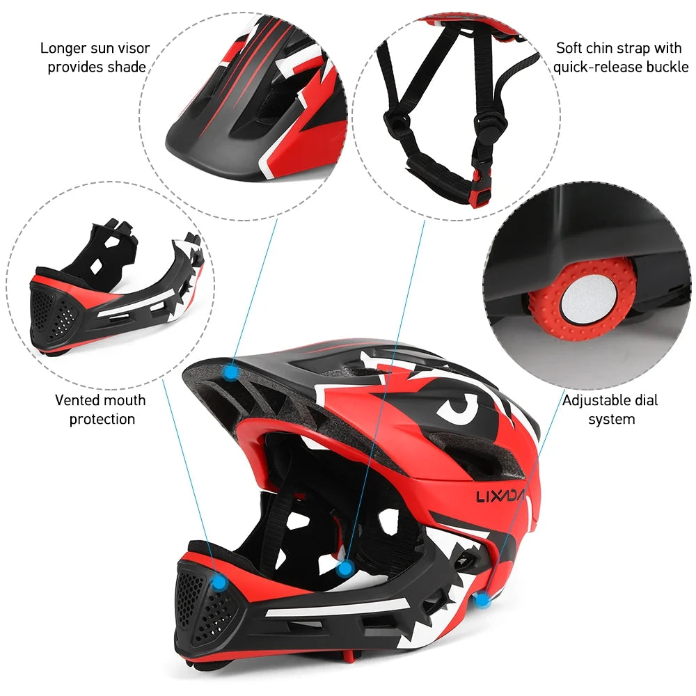Kids Detachable Full Face Helmet for Cycling Skateboarding Roller Skating N66542