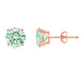 0.2 ct Solitaire Studs Green Simulated Diamond Solid 18K Rose Gold Earrings Q794407