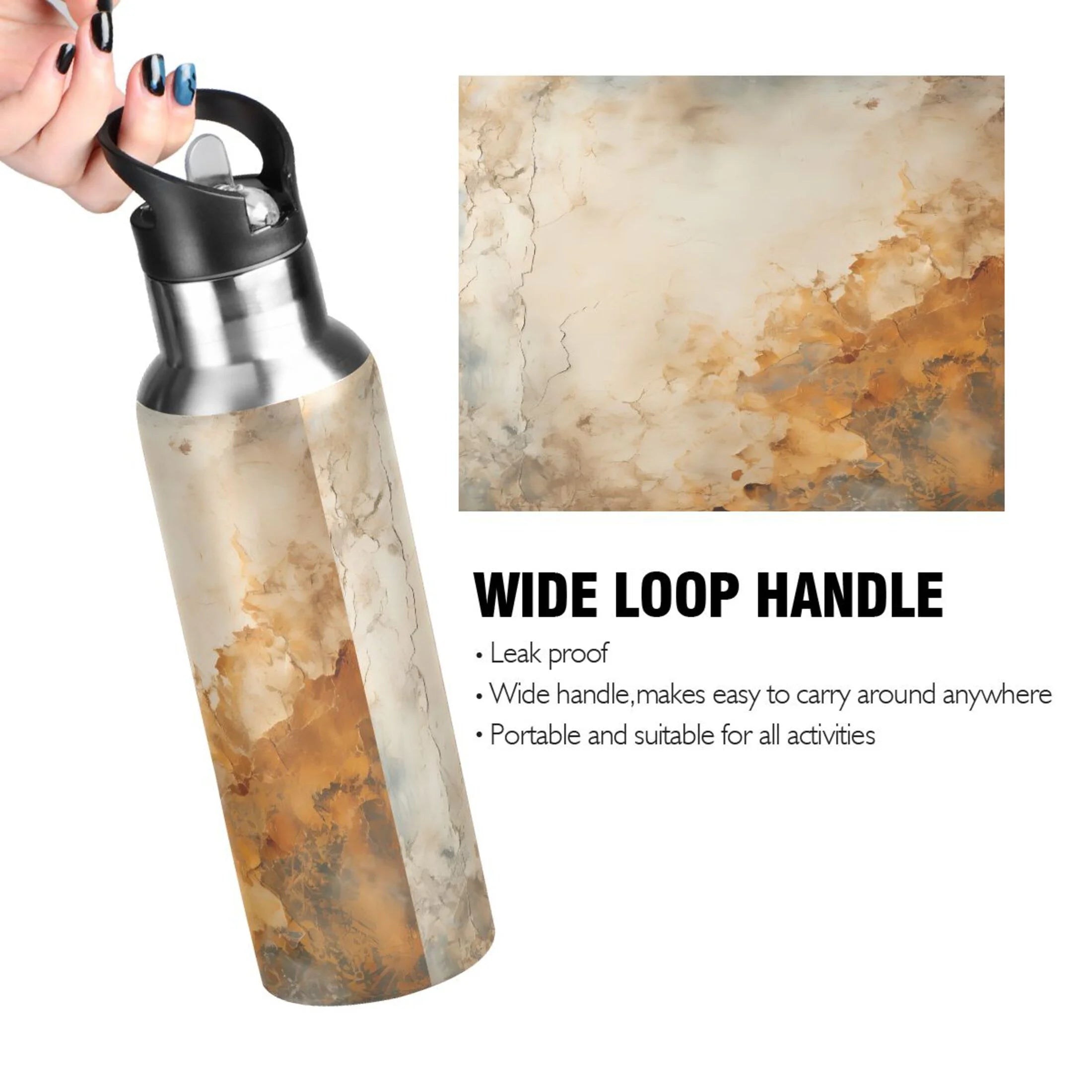 Stainless Steel Insulated Water Bottle with Straw Lid Y956303